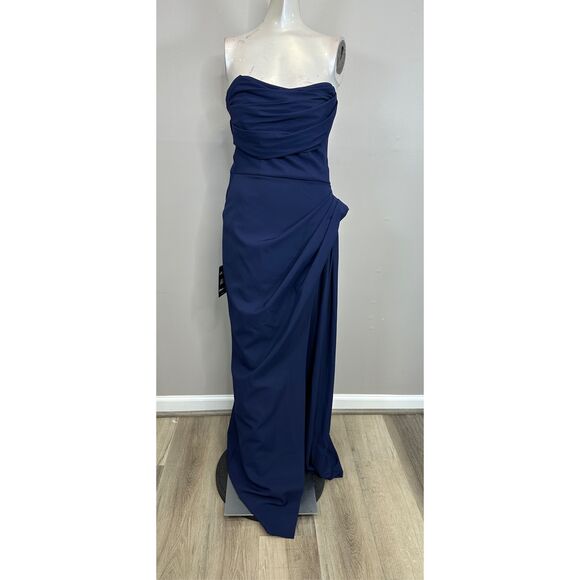 Chiara Boni La Petite Robe Dotai Draped Strapless Gown Size US6 $1250 - Picture 5 of 11